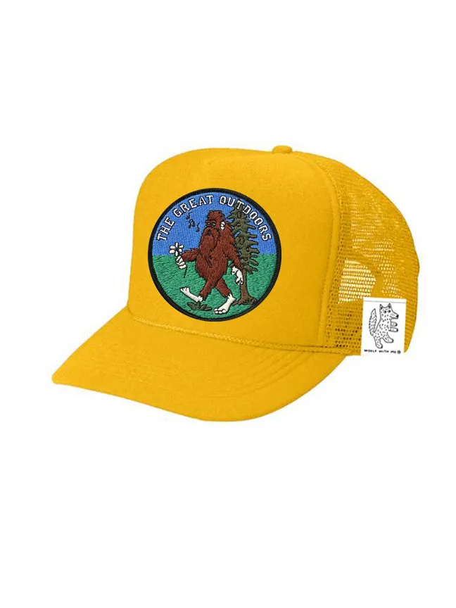 KIDS Trucker Hat with Interchangeable Velcro Patch (Gold)