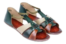 LADIES FLAT LEATHER SANDAL 996057