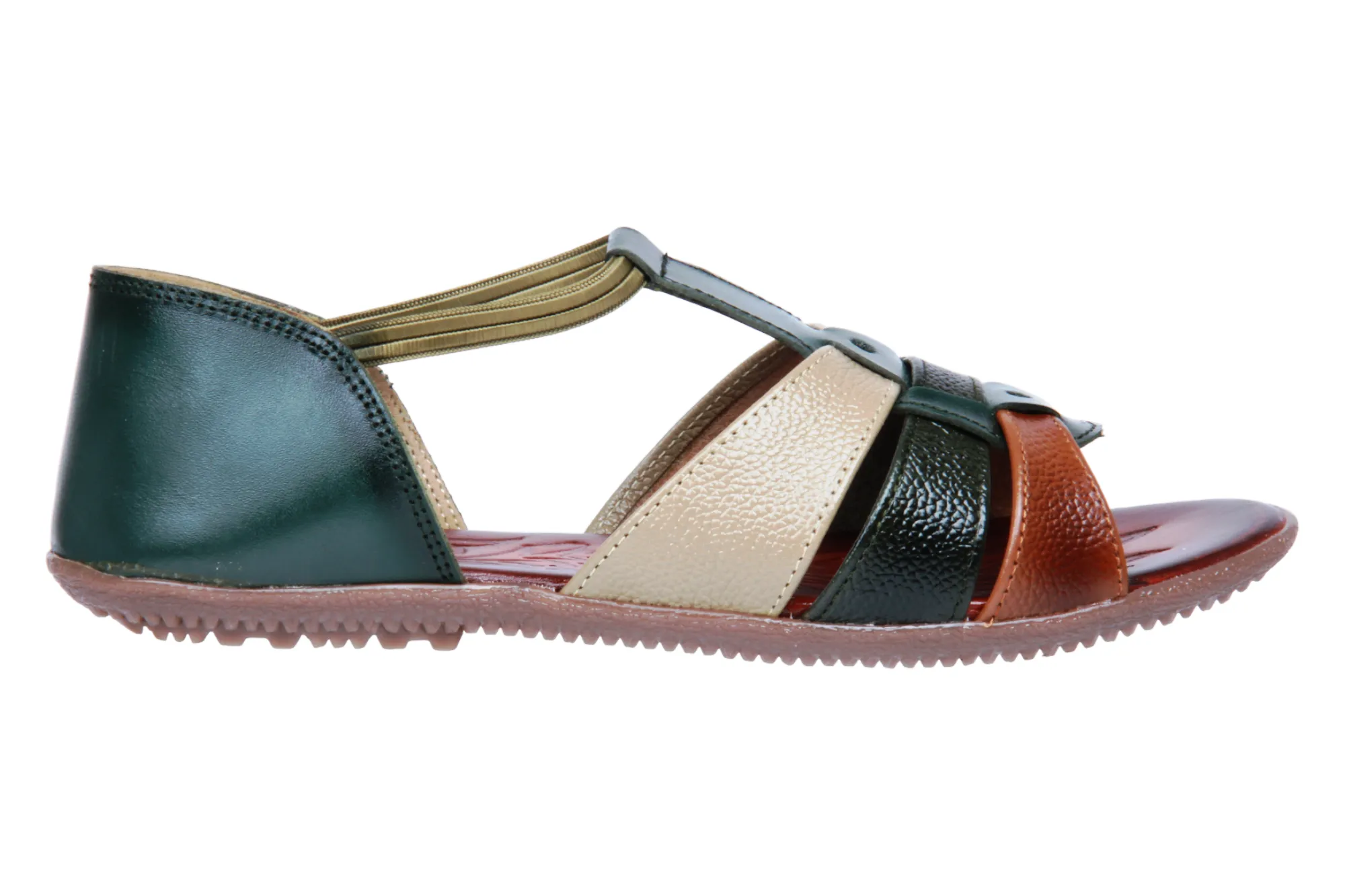 LADIES FLAT LEATHER SANDAL 996057