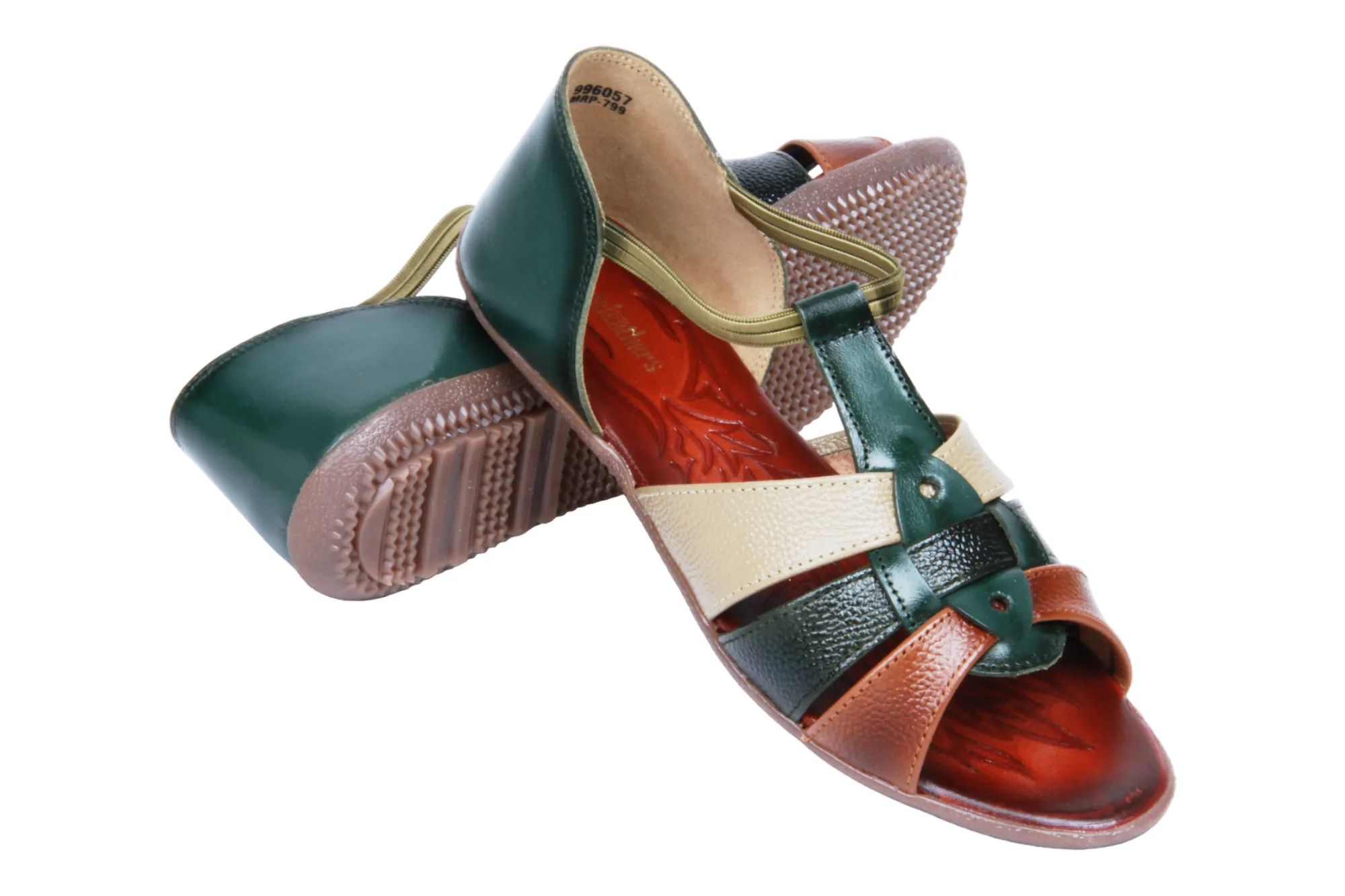 LADIES FLAT LEATHER SANDAL 996057