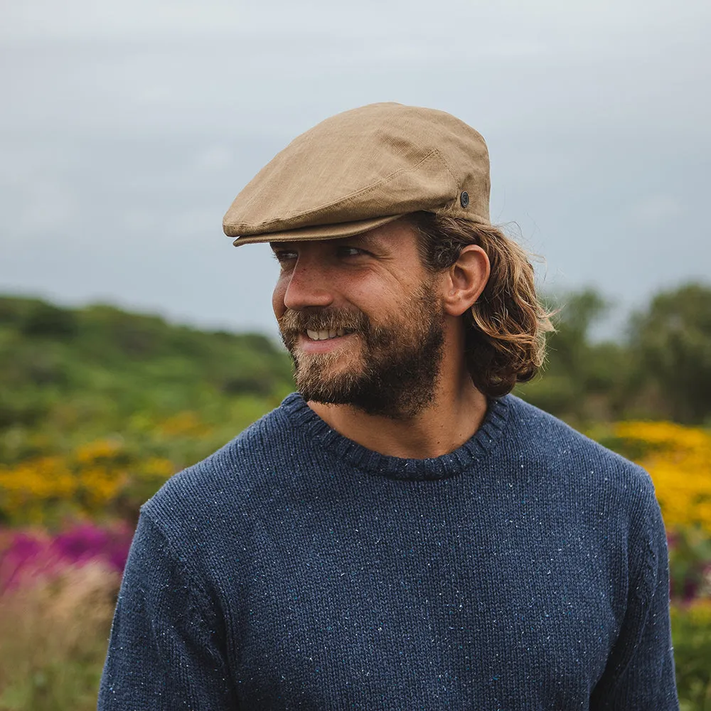 Linen Flat Cap - Camel - Wholesale Pack