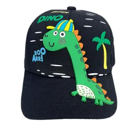 Little Surprise Box, Black 3d Super Dino Casual Cap for Kids