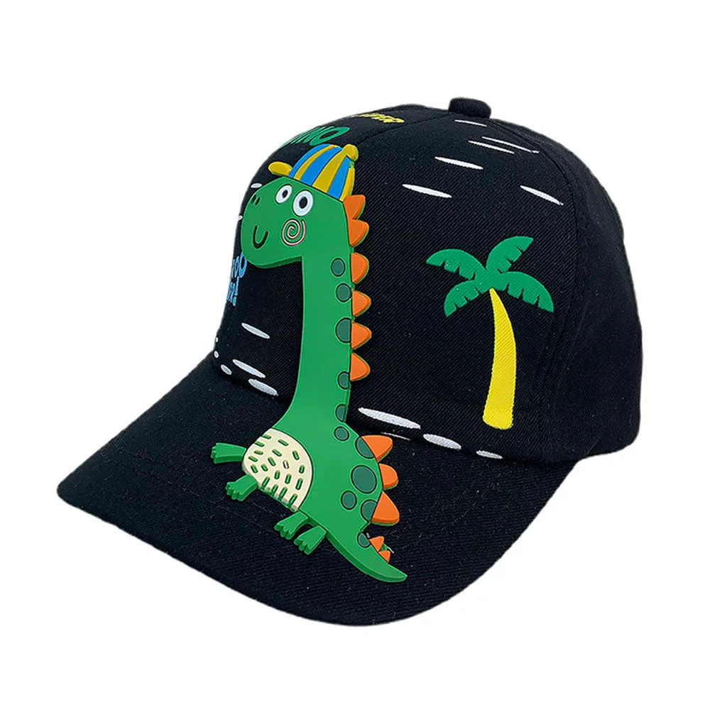 Little Surprise Box, Black 3d Super Dino Casual Cap for Kids