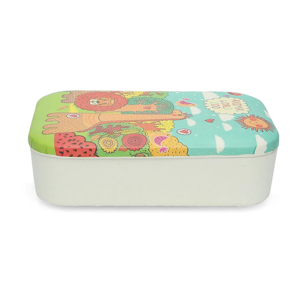 Little Surprise Box Jungle Theme 7 pcs Eco friendly Bamboo Fibre Garden/ Picnic/Home Meal set for Kids