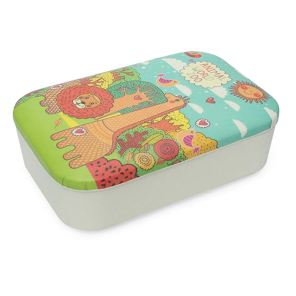 Little Surprise Box Jungle Theme 7 pcs Eco friendly Bamboo Fibre Garden/ Picnic/Home Meal set for Kids