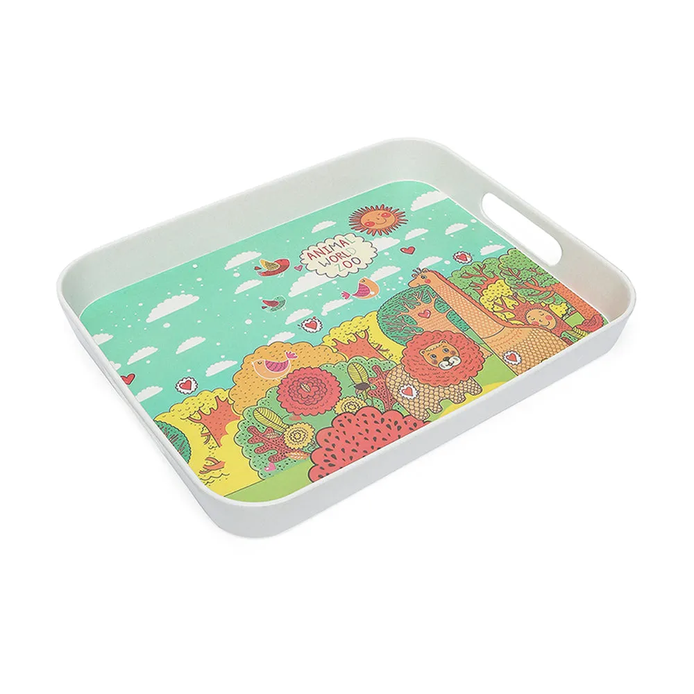 Little Surprise Box Jungle Theme 7 pcs Eco friendly Bamboo Fibre Garden/ Picnic/Home Meal set for Kids