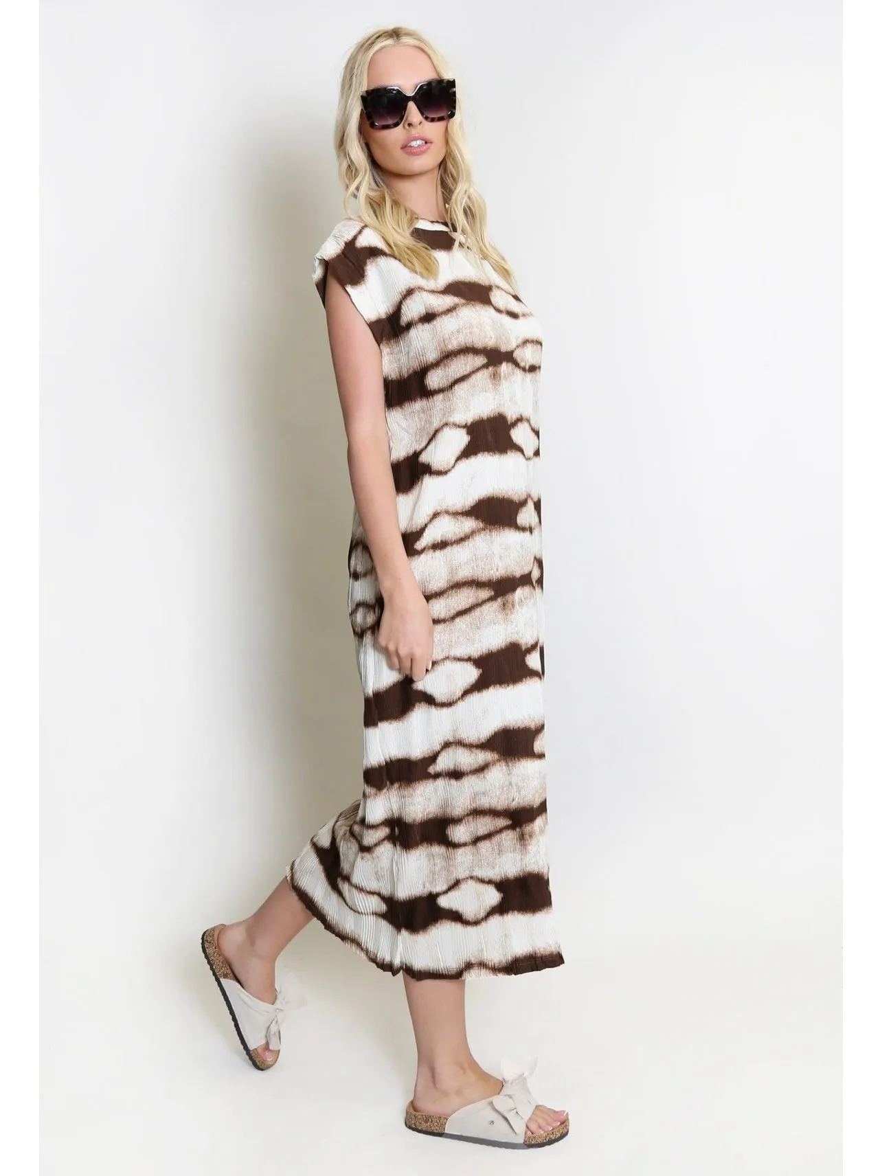 Lottie textured midi dress