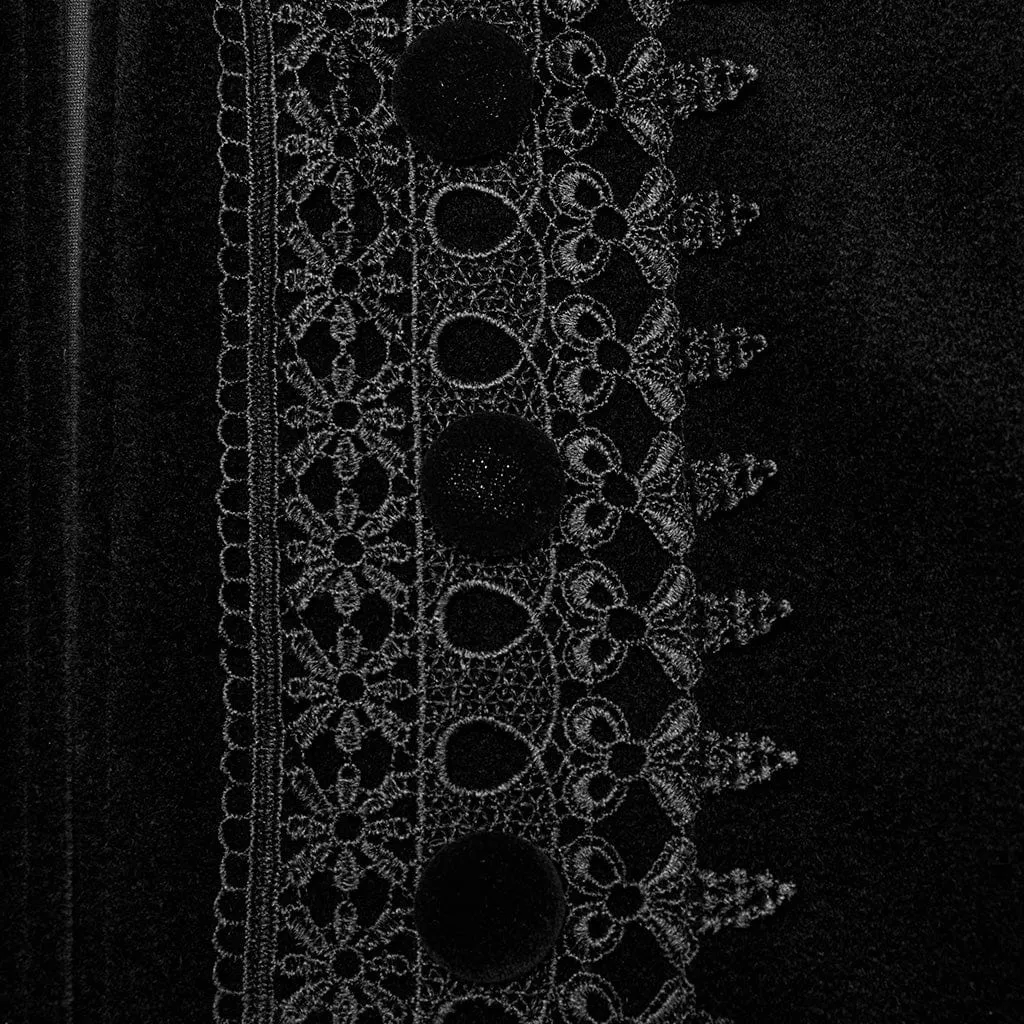 Men's Gothic Bat Collar Embroidered Long Cloak