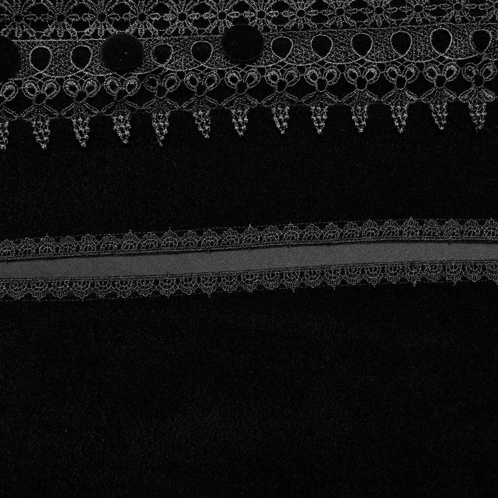 Men's Gothic Bat Collar Embroidered Long Cloak