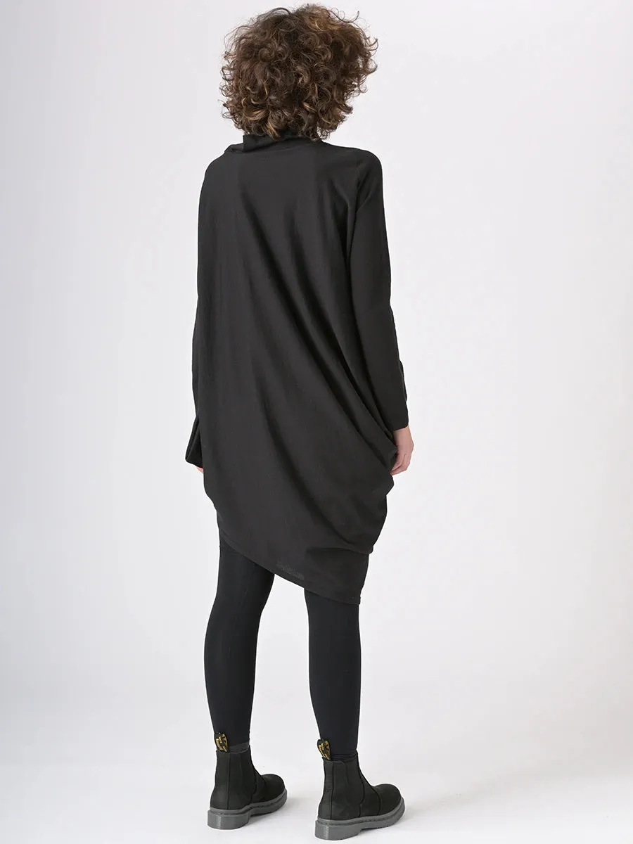 Merino Cotton Blend Turtle Neck Asymmetric Tunic