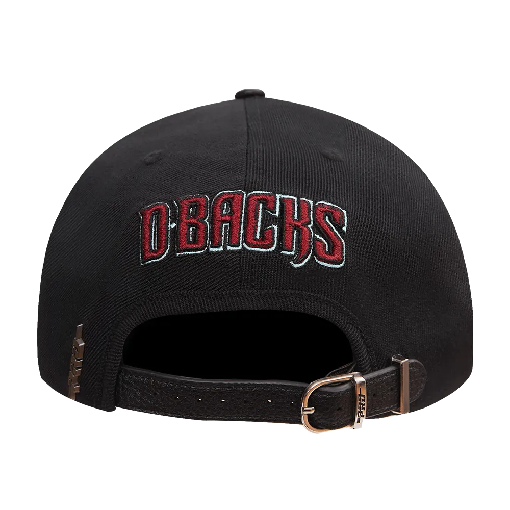 MLB ARIZONA DIAMONDBACKS MASHUP UNISEX WOOL LEATHER STRAPBACK HAT (BLACK)