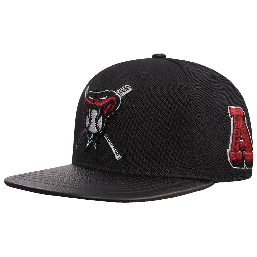 MLB ARIZONA DIAMONDBACKS MASHUP UNISEX WOOL LEATHER STRAPBACK HAT (BLACK)
