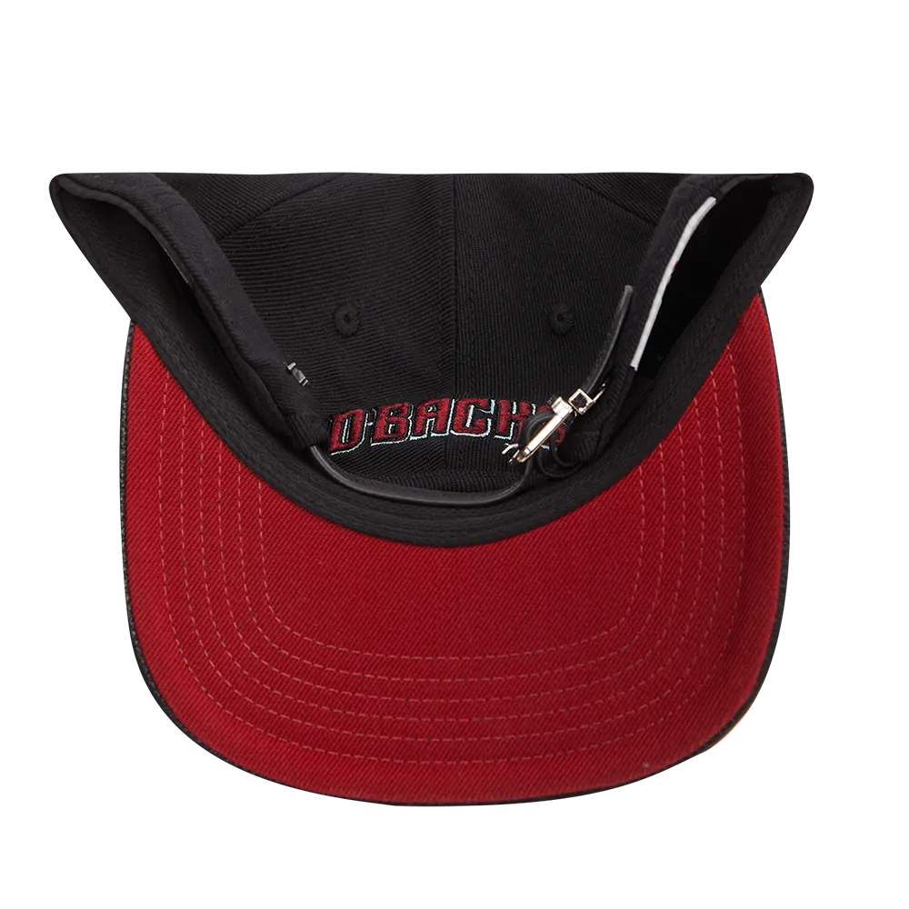 MLB ARIZONA DIAMONDBACKS MASHUP UNISEX WOOL LEATHER STRAPBACK HAT (BLACK)