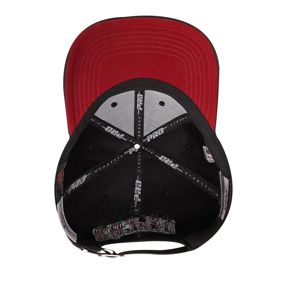 MLB ARIZONA DIAMONDBACKS MASHUP UNISEX WOOL LEATHER STRAPBACK HAT (BLACK)