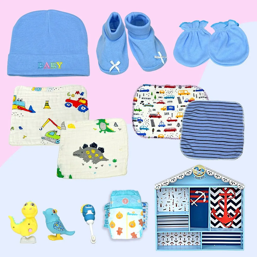 Newborn Baby Boy Wooden Nautical House Gift Hamper (0-12 months)