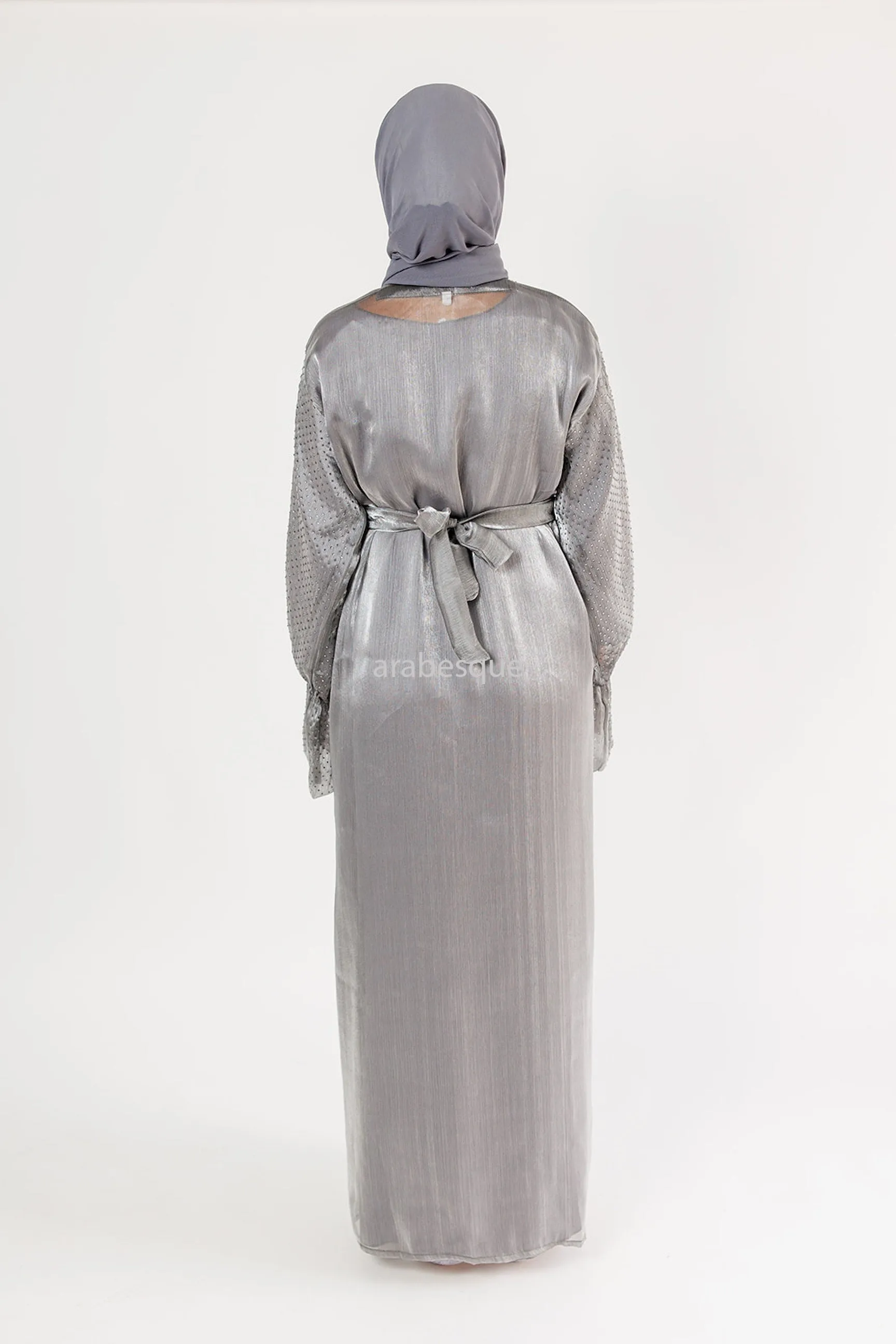 Organza Open Abaya Three Piece Set - 5 Colours