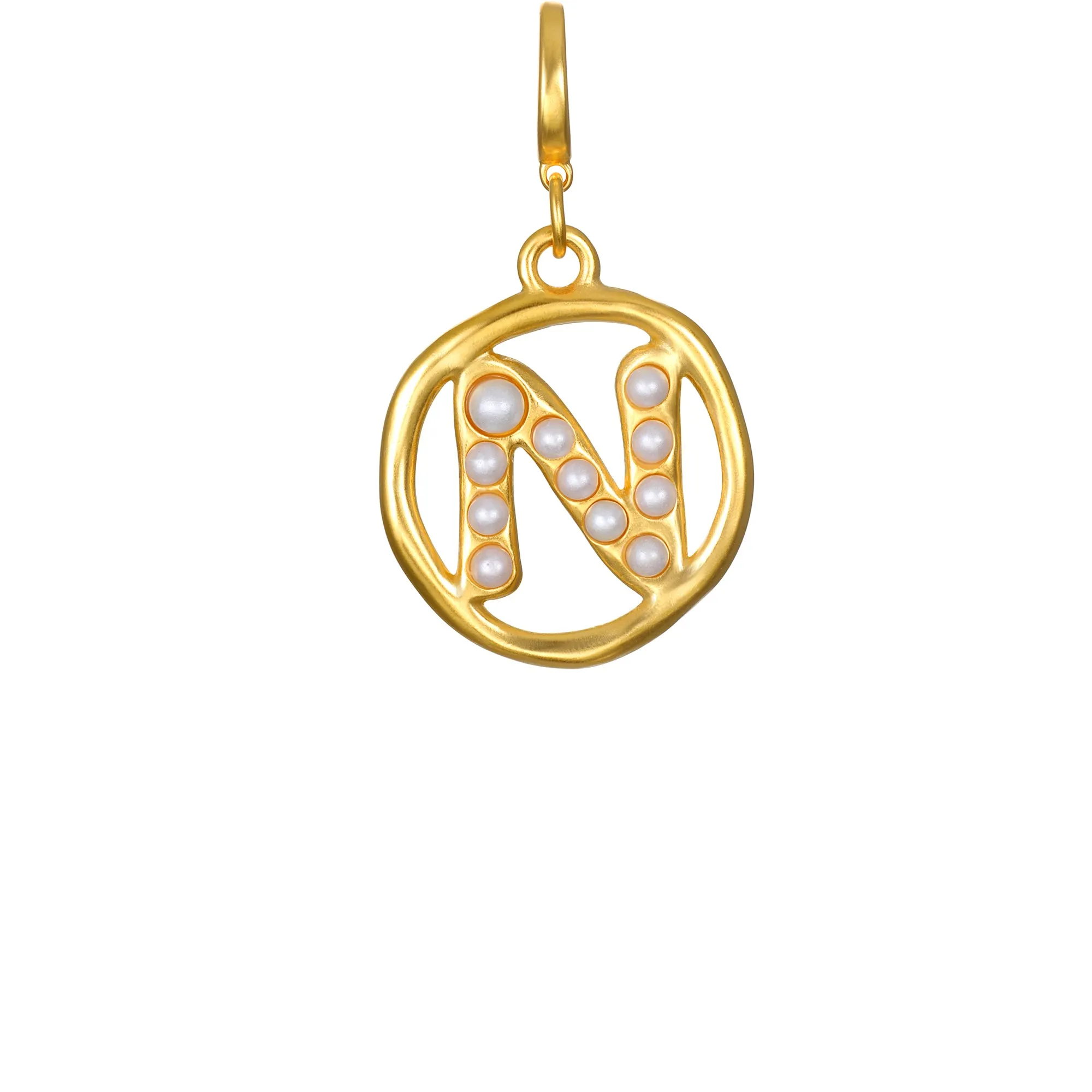 Pearl Initial Clip-On Charm
