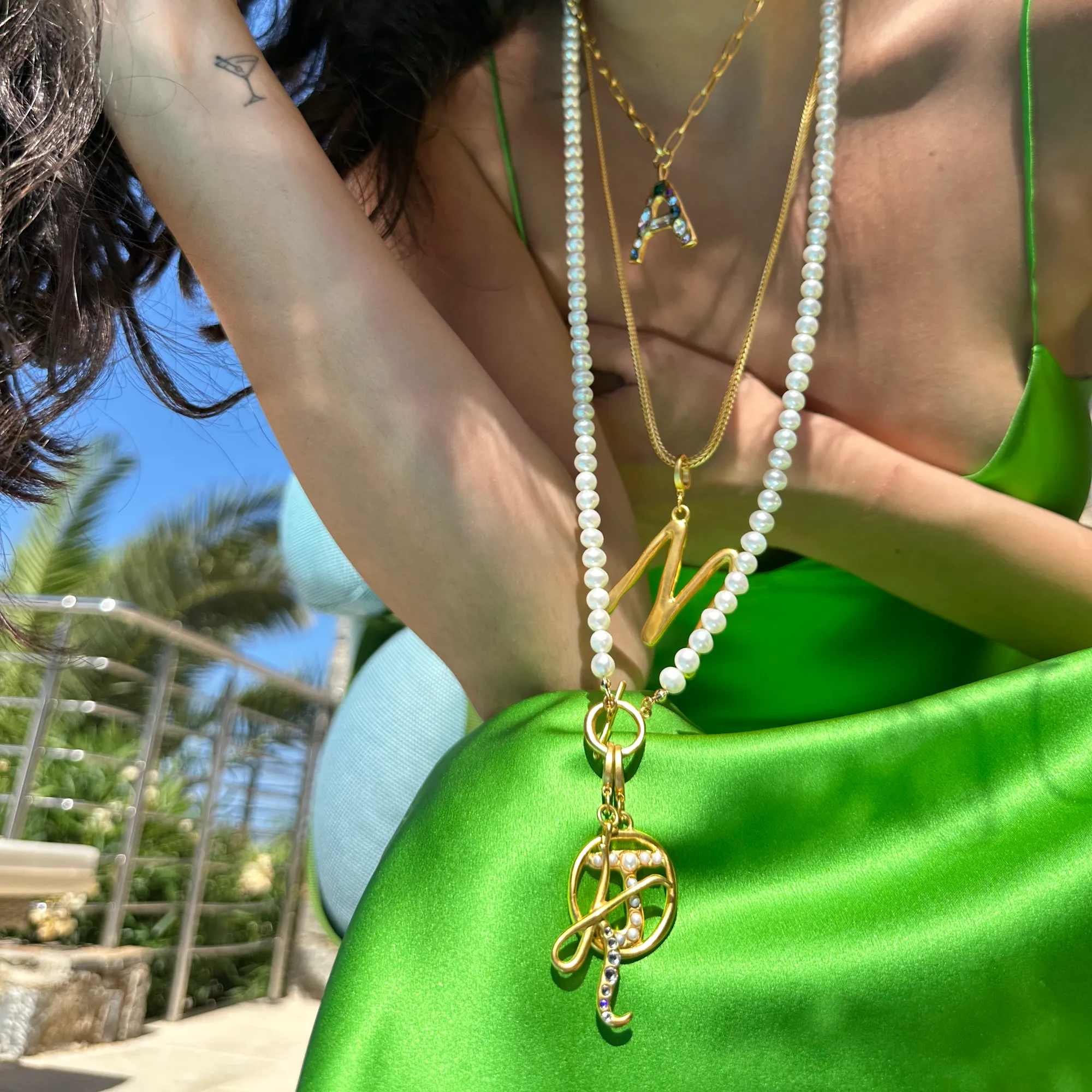 Pearl Initial Clip-On Charm
