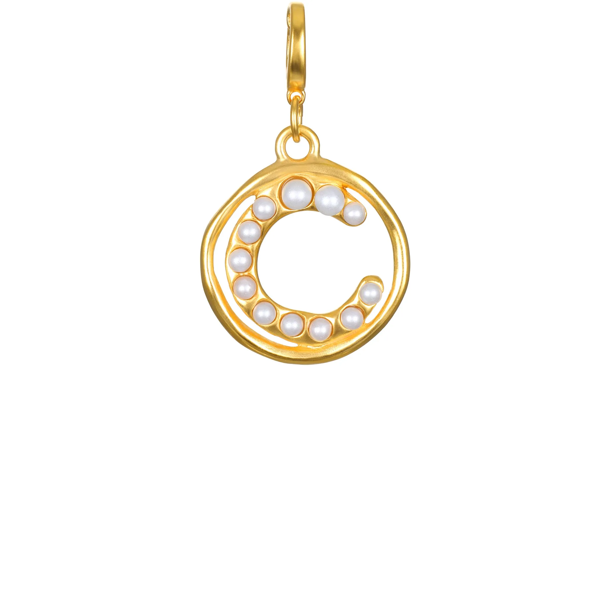Pearl Initial Clip-On Charm