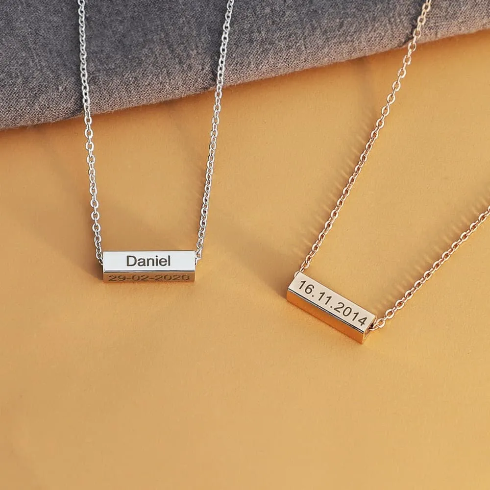 Personalized Name   Date Necklace
