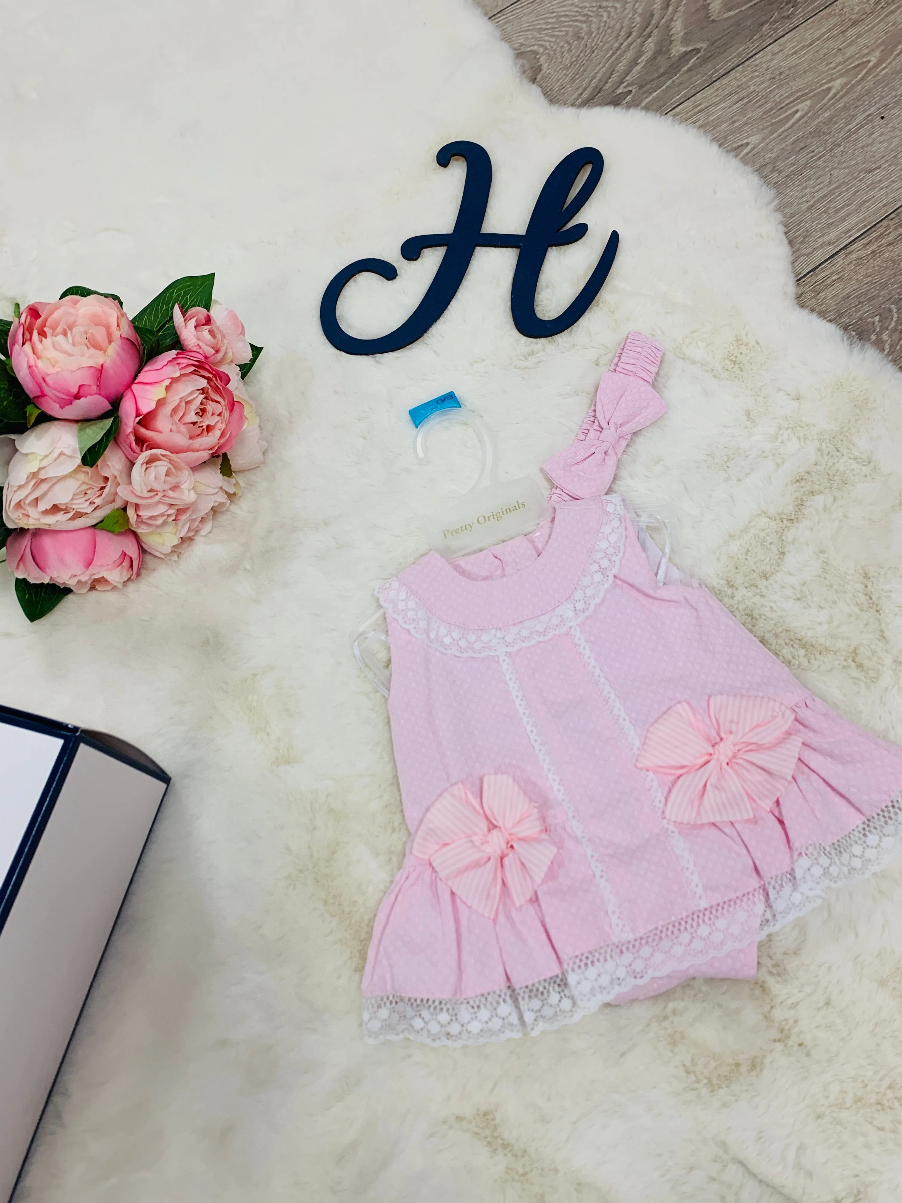 Pretty Originals Double Bow Dress with Pants & Headband