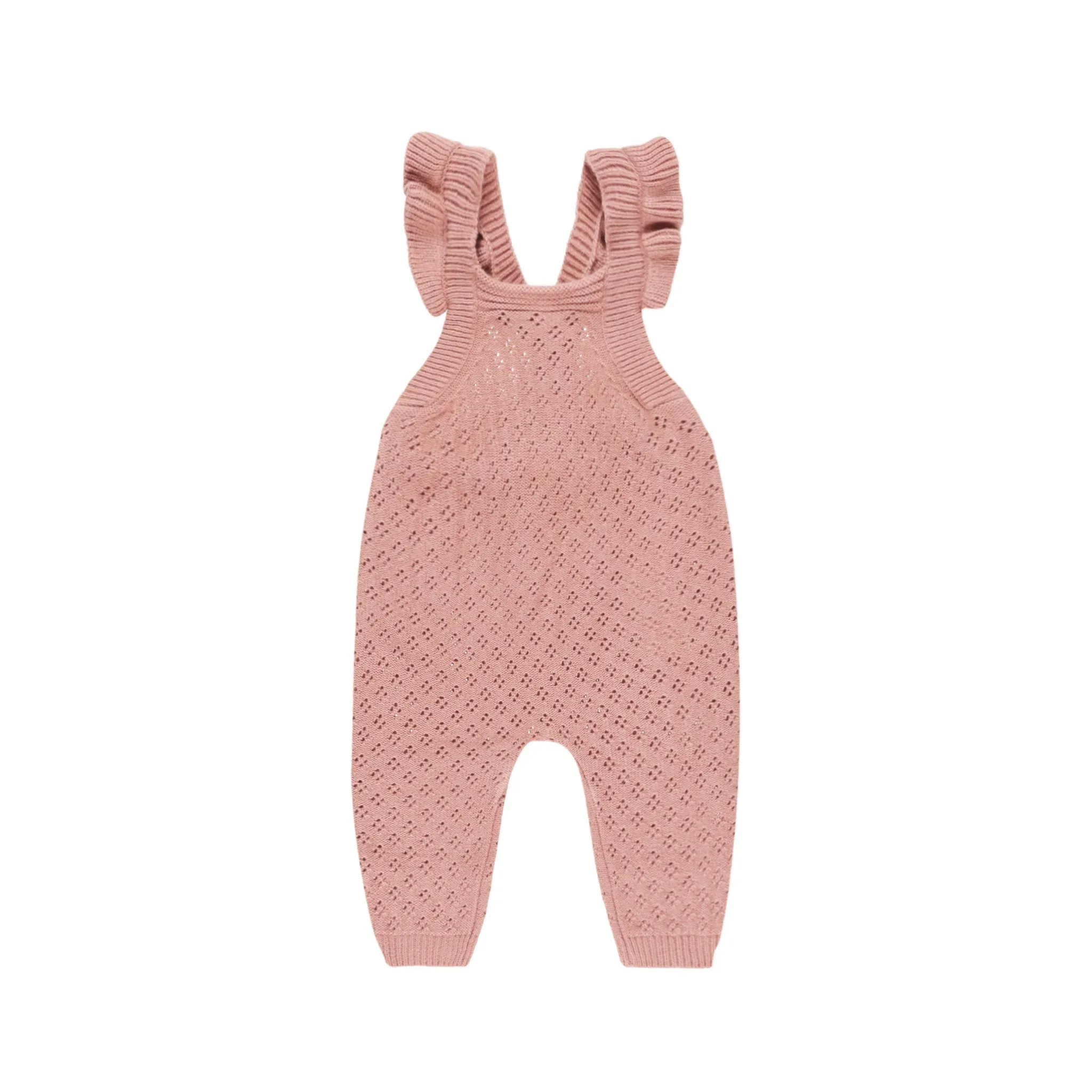 Quincy Mae Pointelle Knit Overalls - Lipstick
