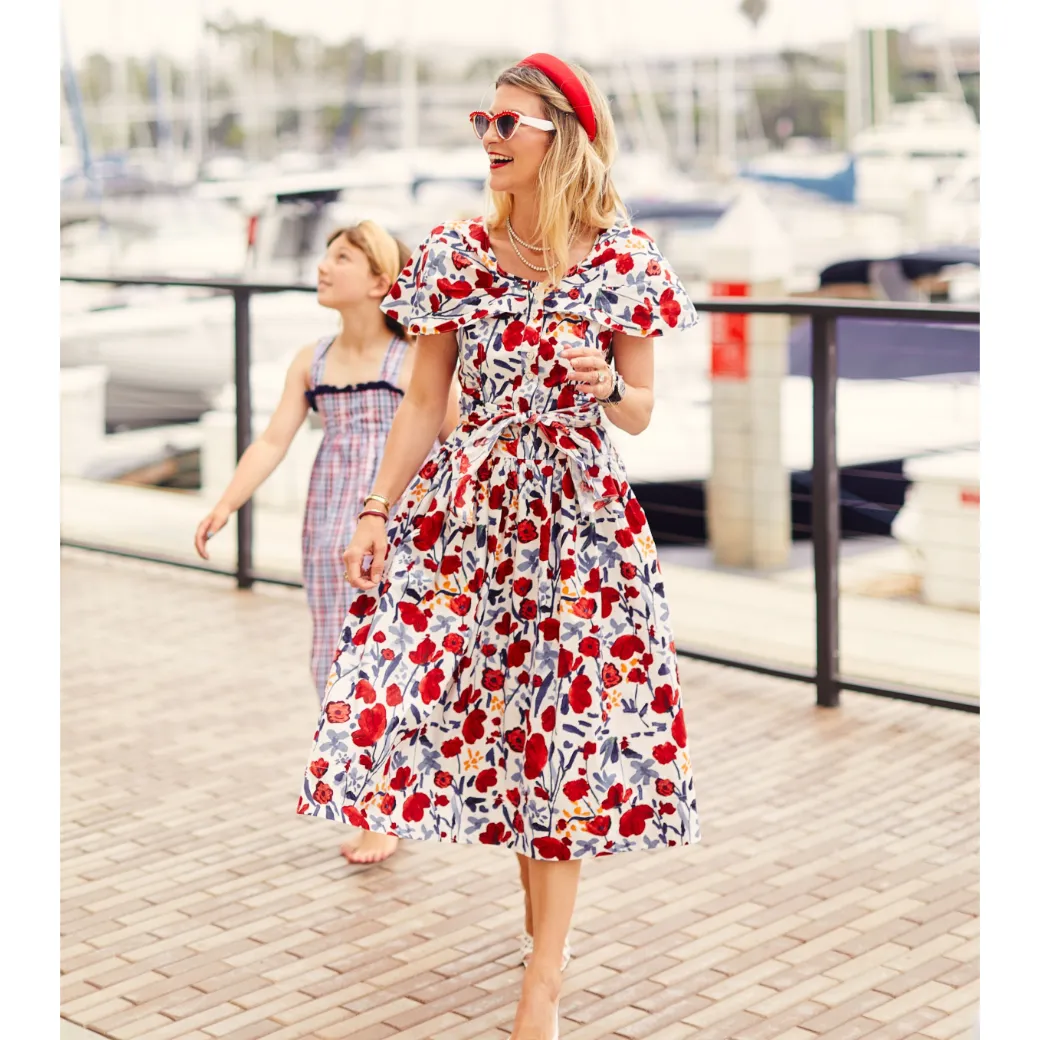 SAMPLE - Shawl Dress MIDI - RWB Floral