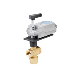 Siemens Building Technology 599-10354 1/2" NPT 2.5 Cv 3-Way Mixing Brass Body with Chrome Plated Brass Ball and Brass Stem Valve