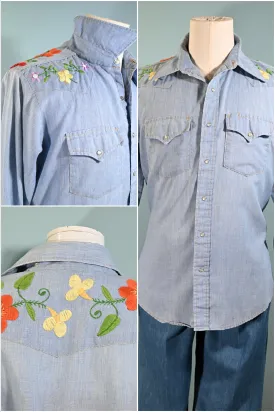 SOLD OOAK Vintage 70s Hand Embroidered Sears Western Wear