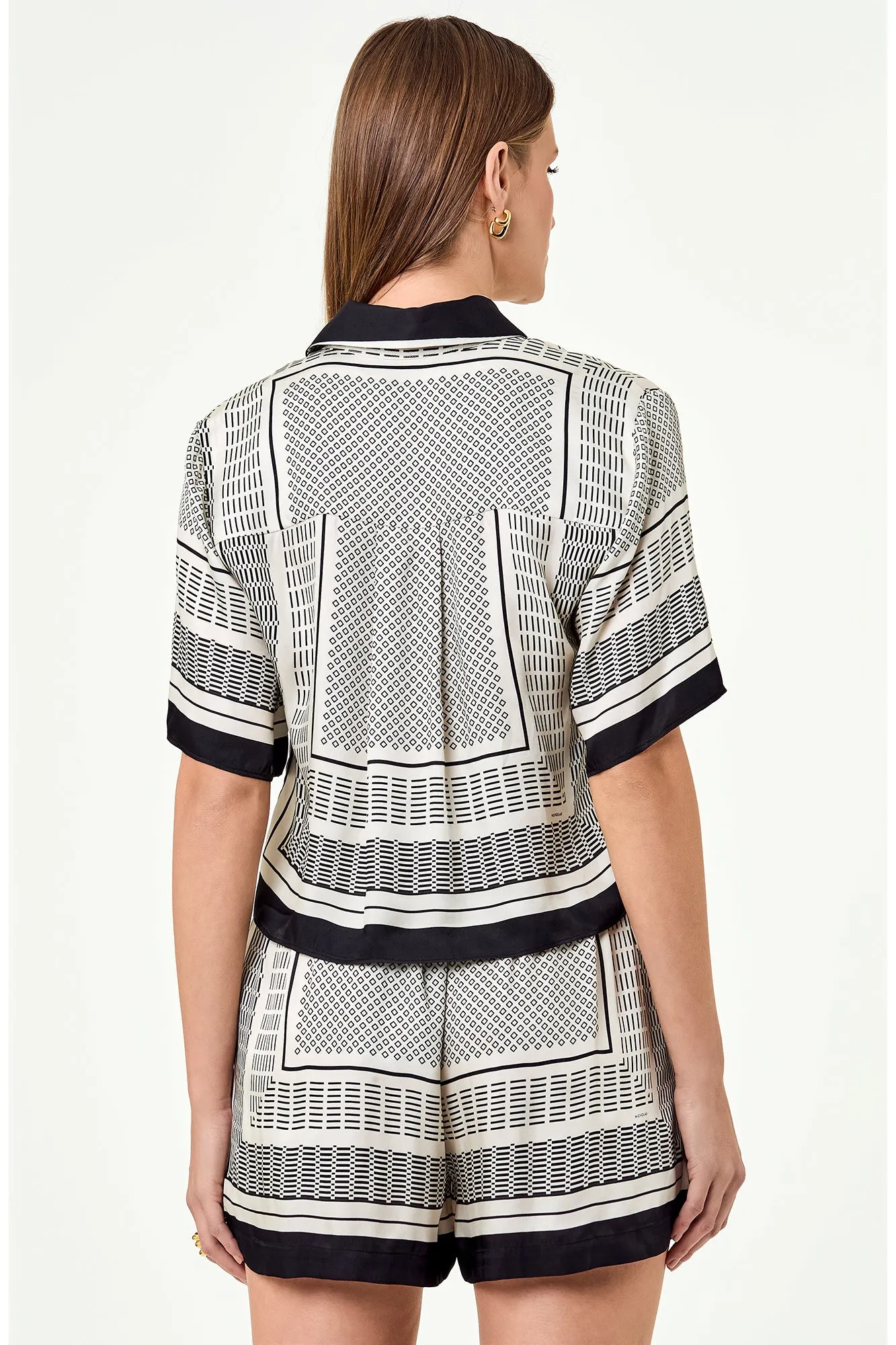 Sonora Crop Shirt - Scarf Print