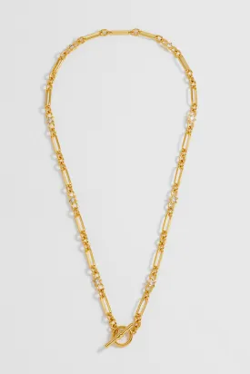Star Paperclip Link T-Bar Necklace