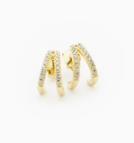Studded Half Hoop Earrings