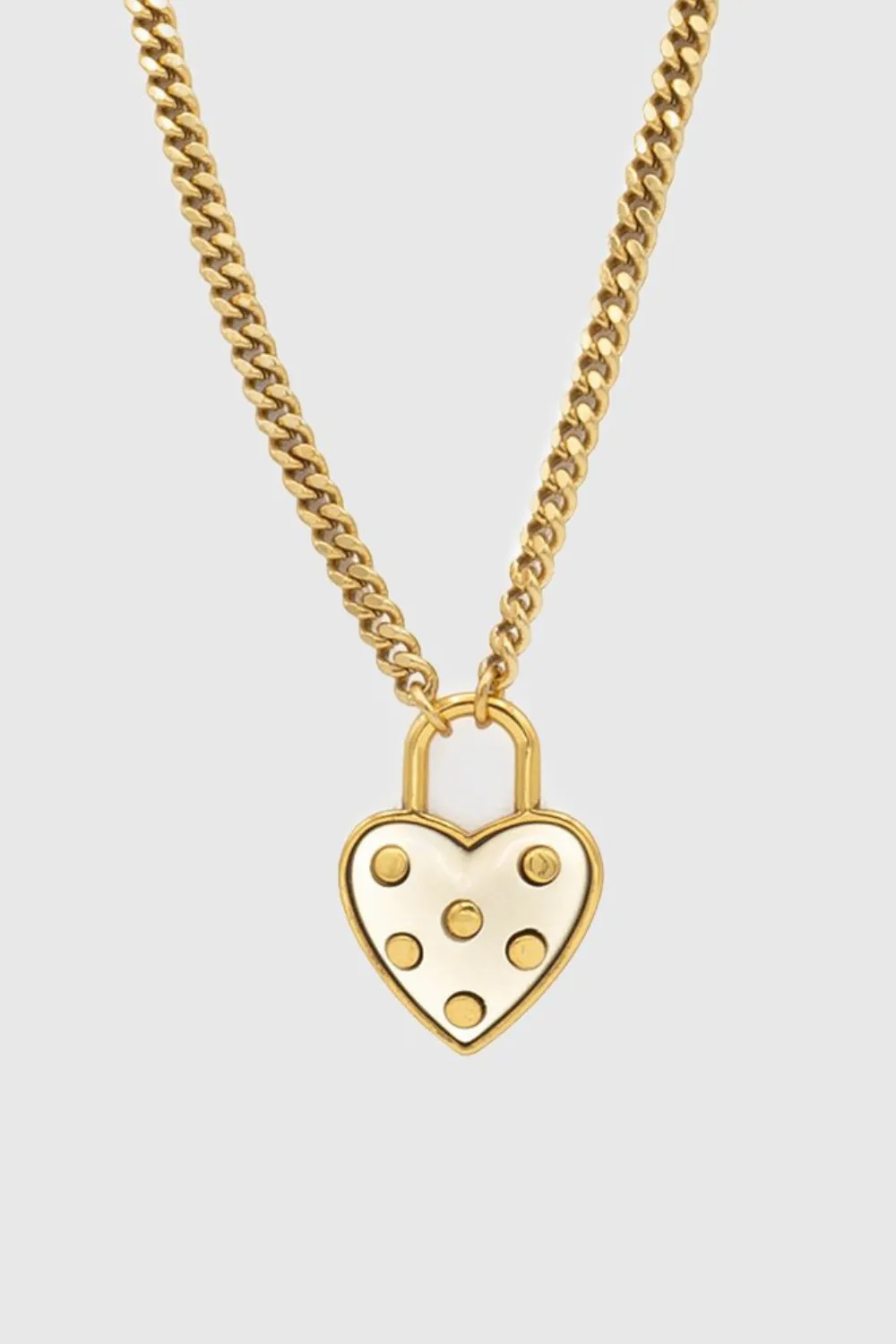 Studded Heart Pendant Necklace
