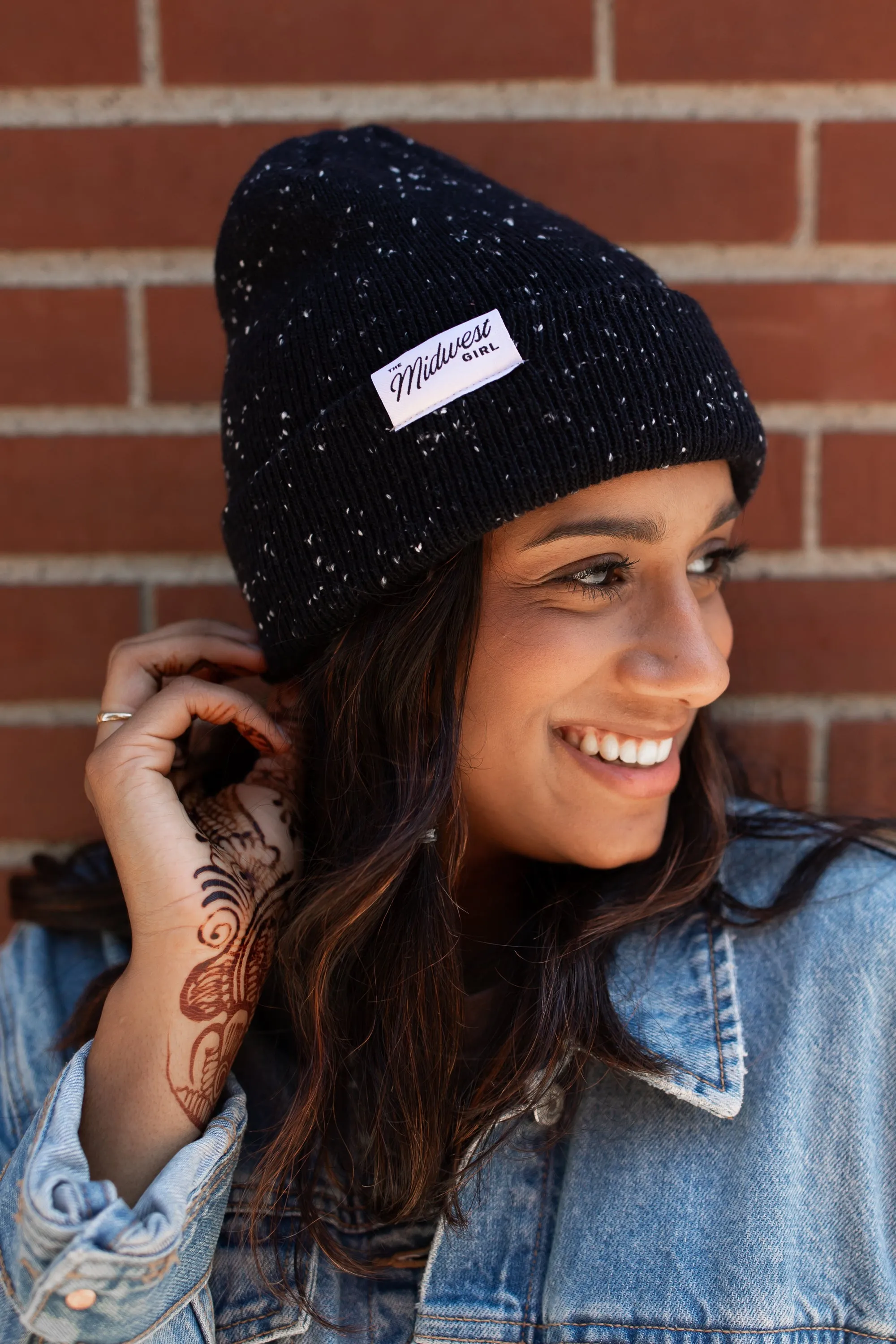 The Midwest Girl Beanie in Black