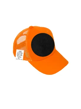 TODDLER Trucker Hat with Interchangeable Velcro Patch (Orange)