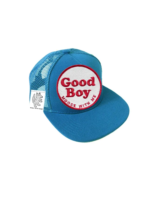 TODDLER Trucker Hat with Interchangeable Velcro Patch (Turquoise)