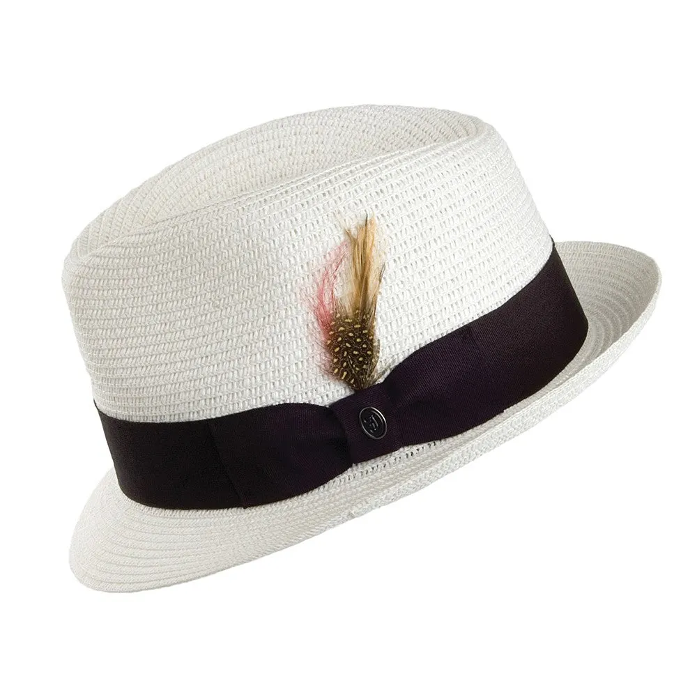 Toyo Straw Trilby Hat - White
