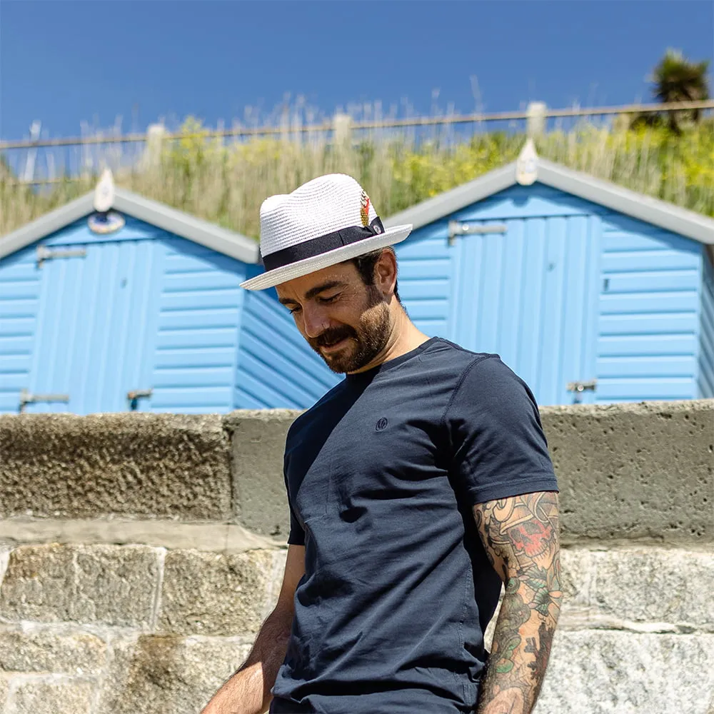 Toyo Straw Trilby Hat - White