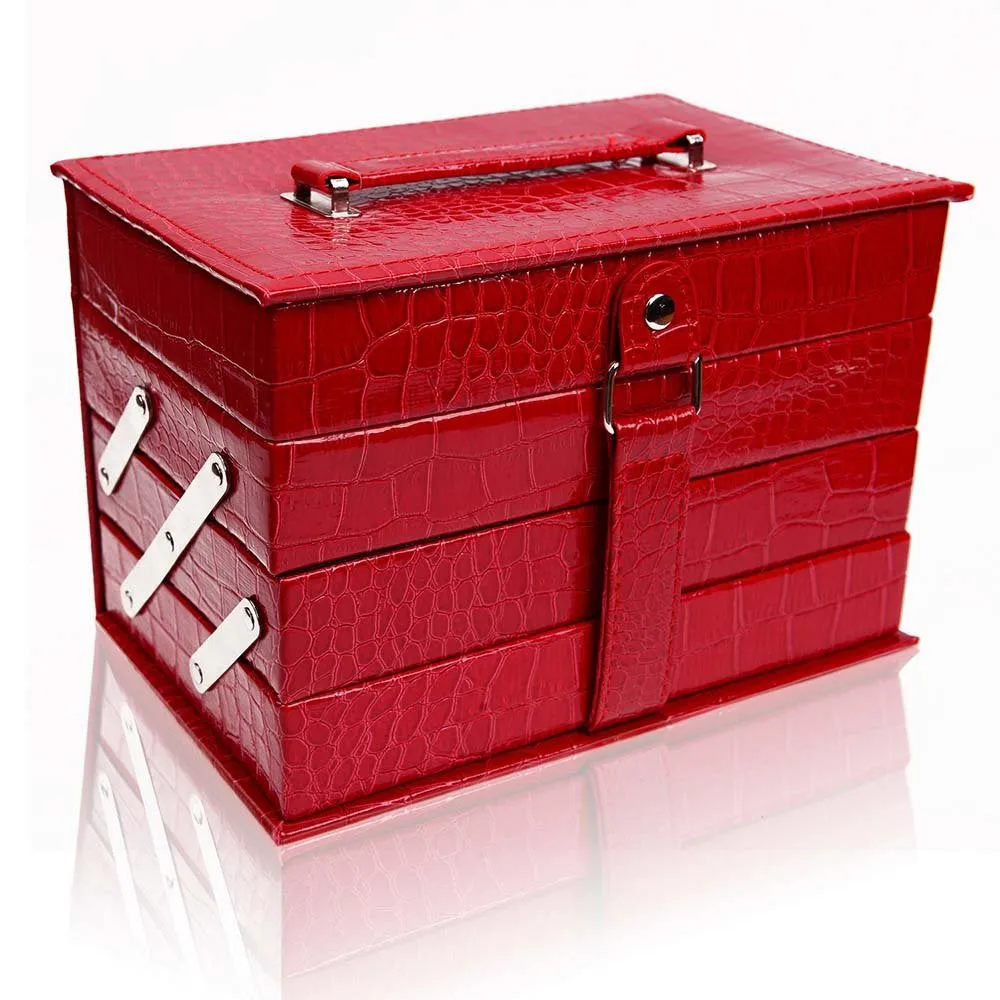Ultimate All-Inclusive Makeup Collection with Reusable Organizer - Red