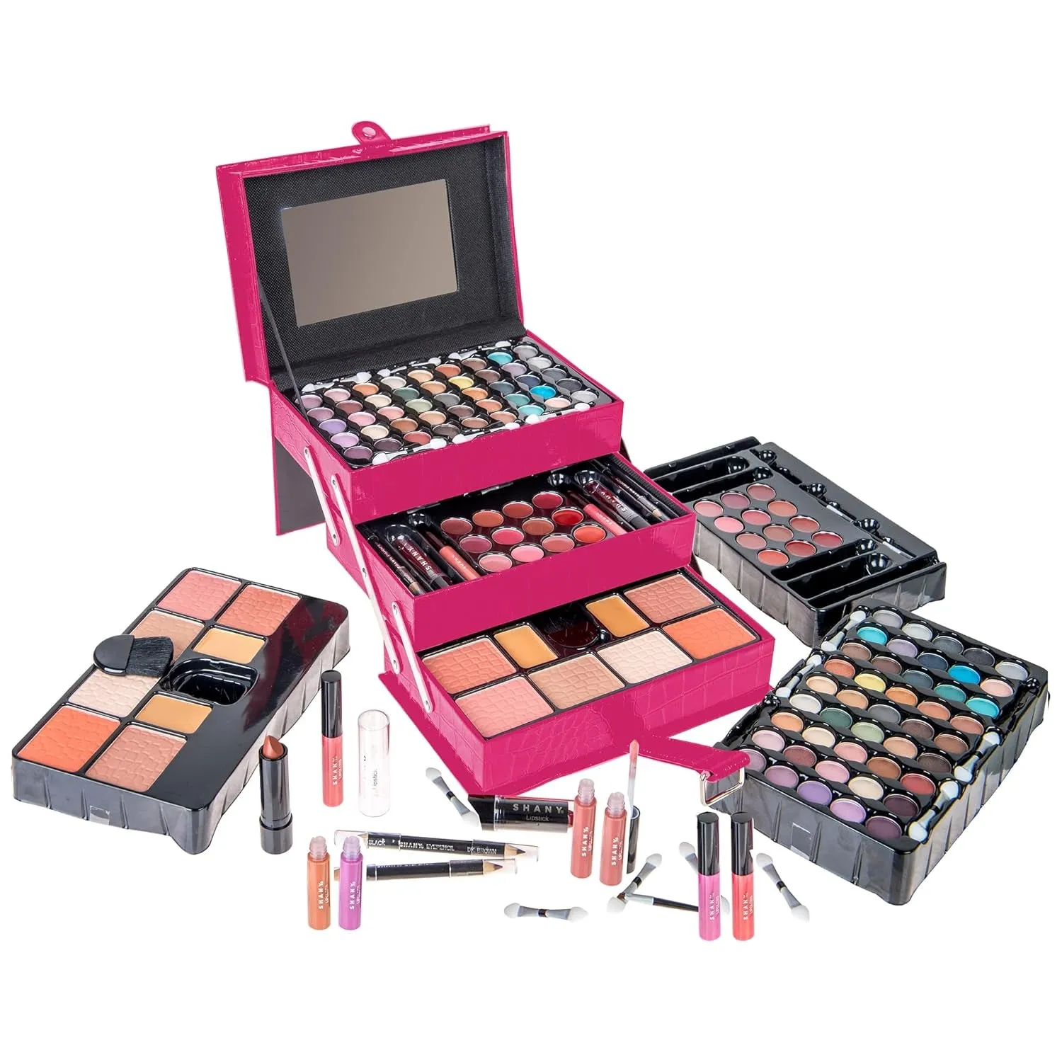 Ultimate All-Inclusive Makeup Collection with Reusable Organizer - Red