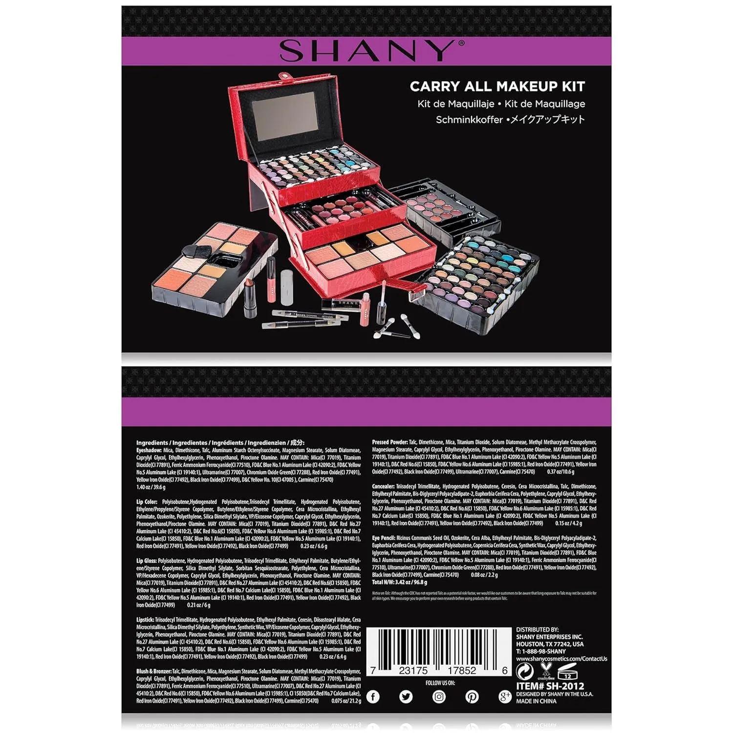Ultimate All-Inclusive Makeup Collection with Reusable Organizer - Red