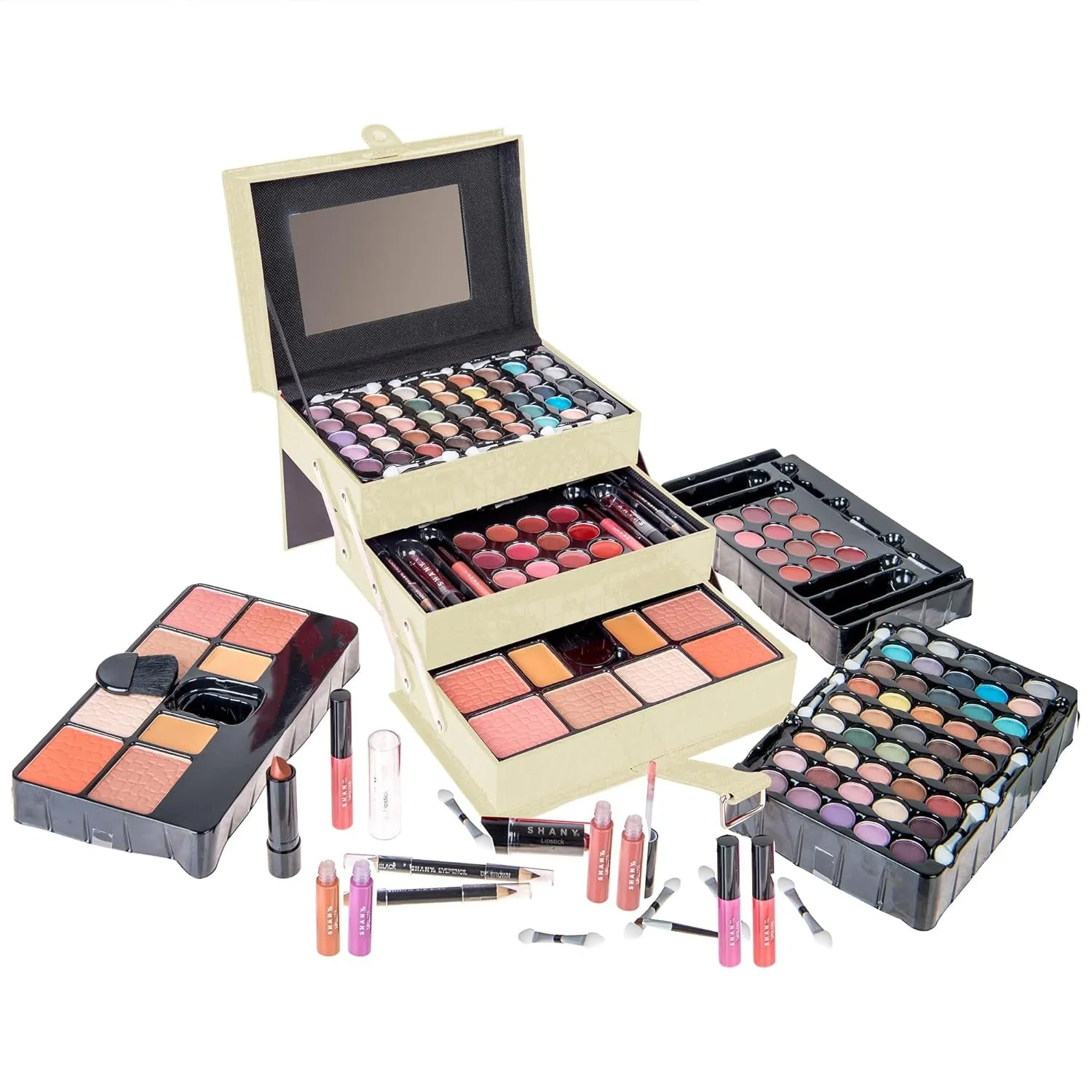 Ultimate All-Inclusive Makeup Collection with Reusable Organizer - Red