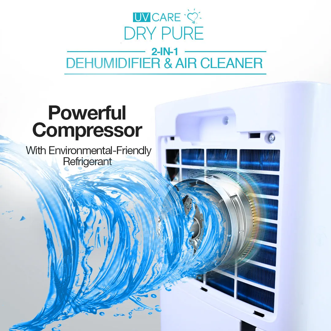 UV Care Dry Pure 2-in-1 Dehumidifier & Air Cleaner: 20L
