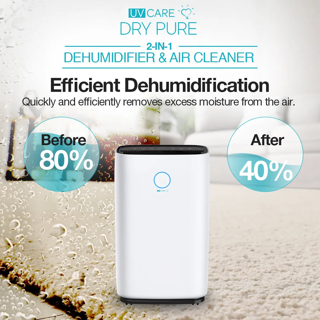 UV Care Dry Pure 2-in-1 Dehumidifier & Air Cleaner: 20L