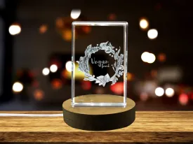 Vegan Watercolor 3D Engraved Crystal 3D Engraved Crystal Keepsake/Gift/Decor/Collectible/Souvenir