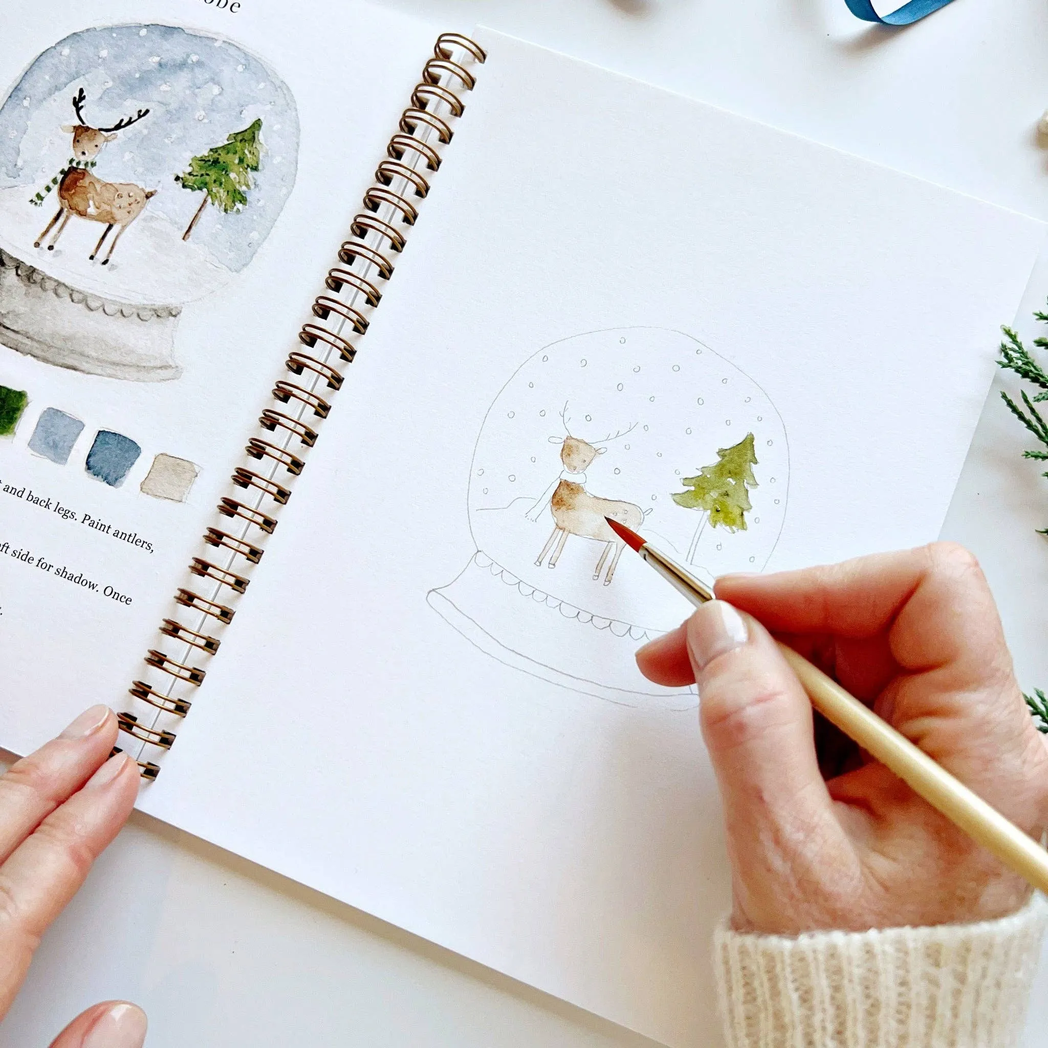Winter watercolor workbook presale