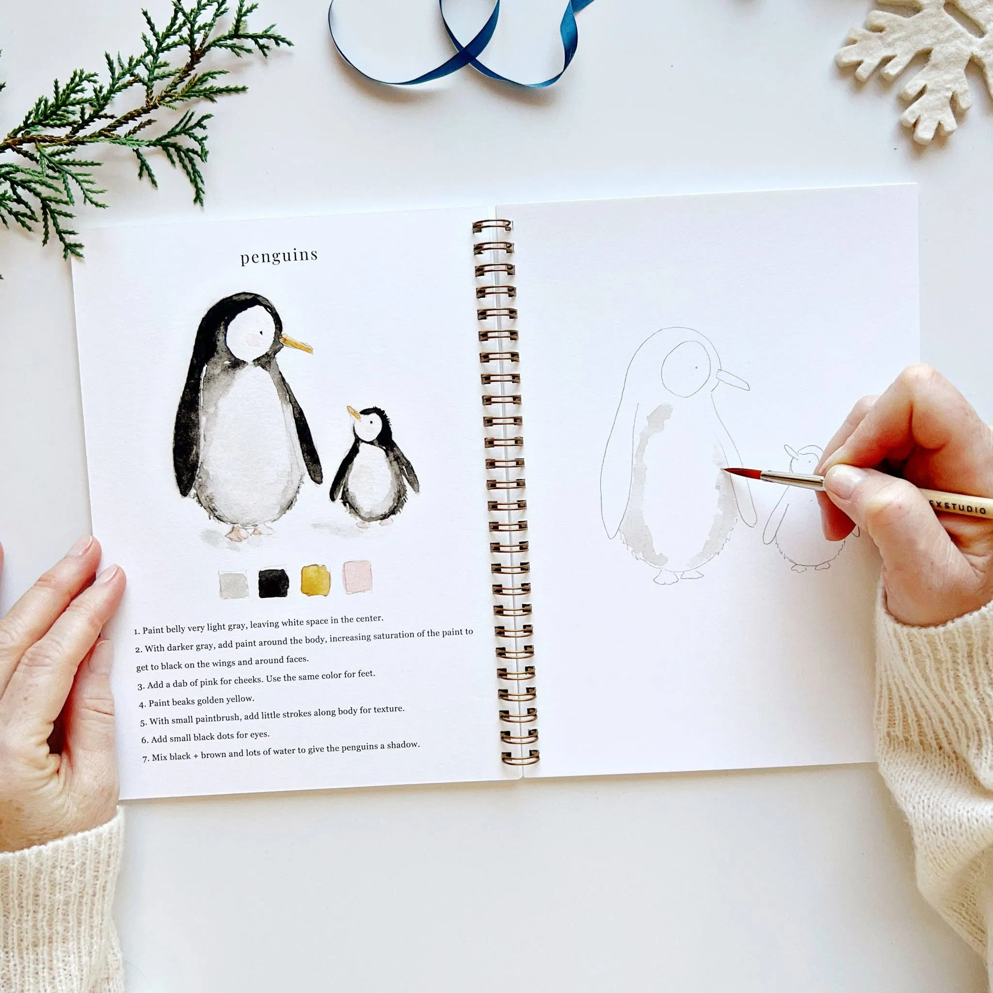 Winter watercolor workbook presale
