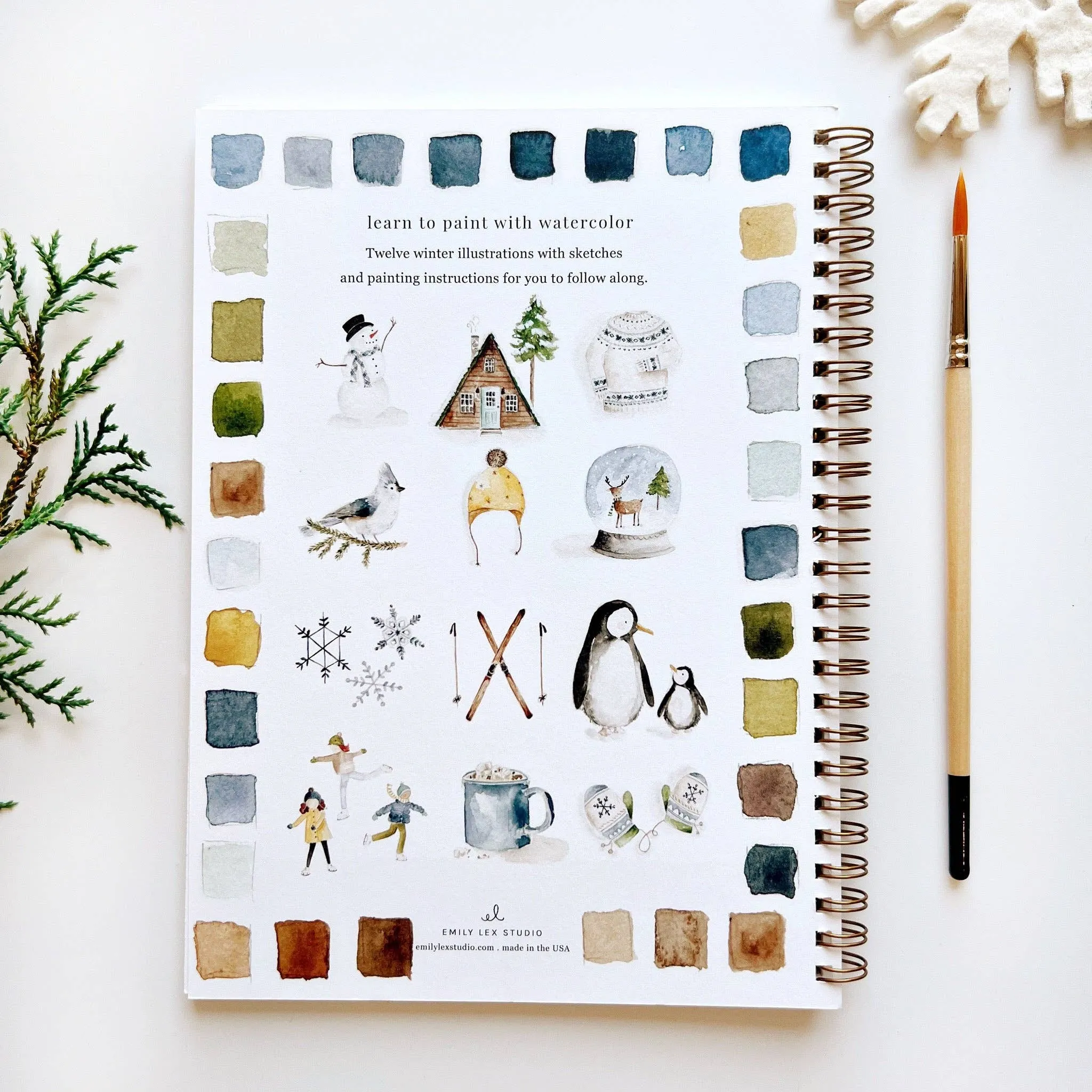 Winter watercolor workbook presale
