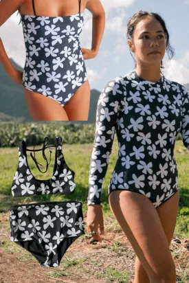 Women's Black Plumeria Bundle Over 50% off